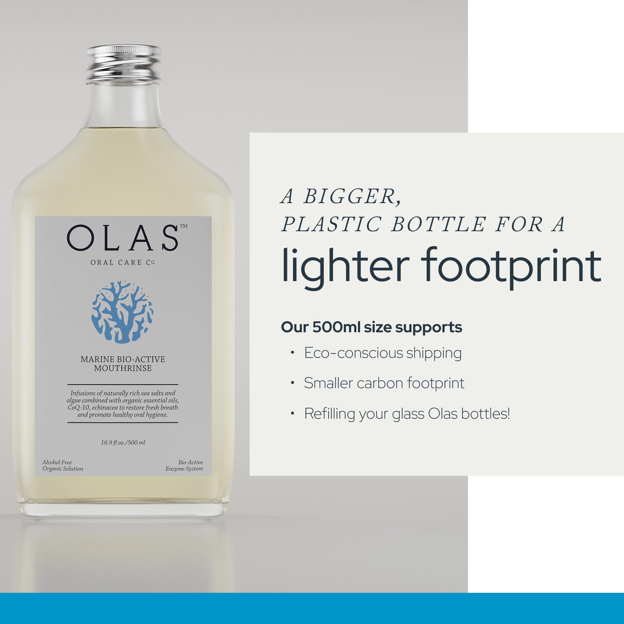 Olas marine complex close-up with seaweed extract supporting tooth and gum health.