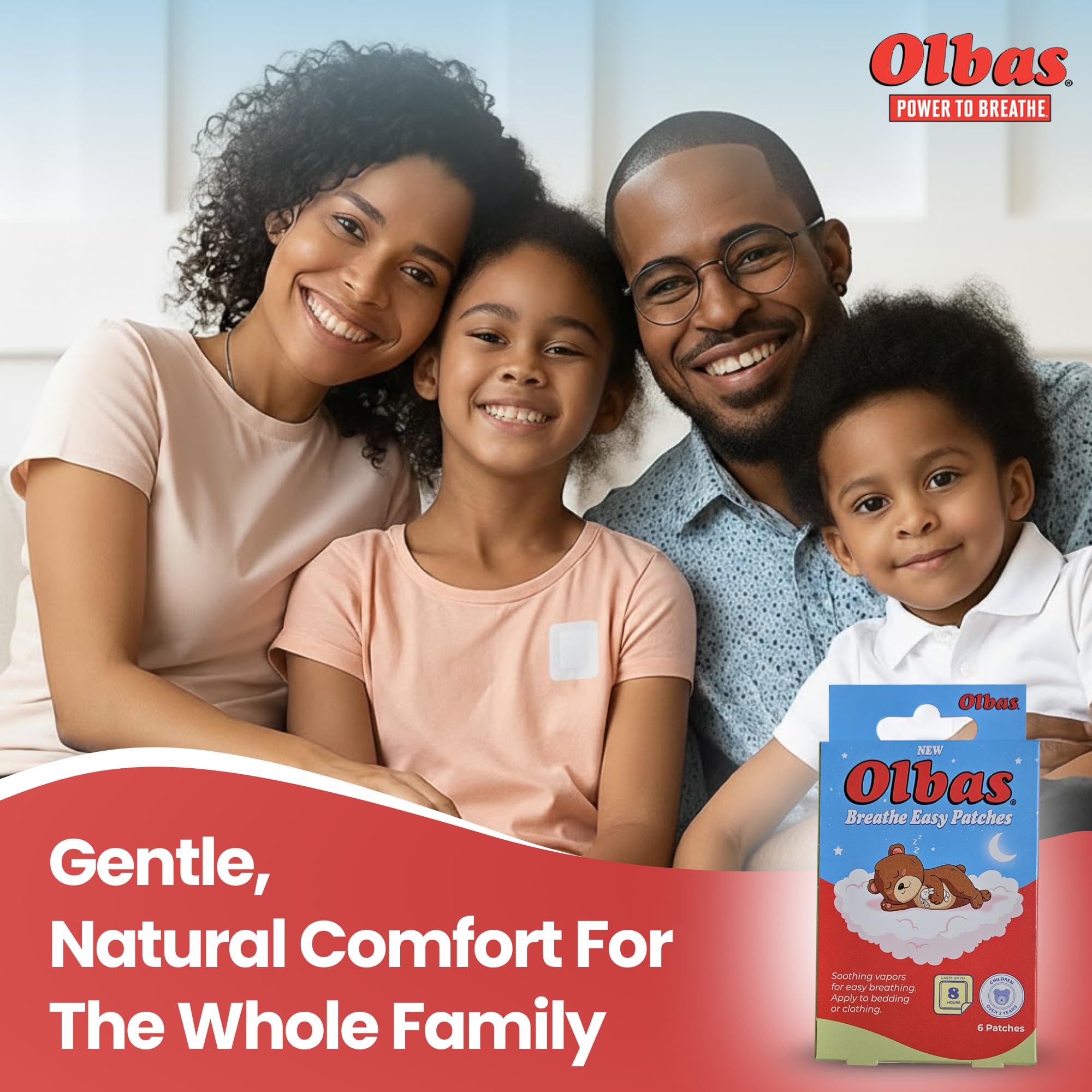 Patch easily adheres to clothing for mess free use with Olbas.