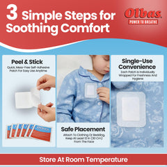 Patch on bed linen for night time nasal comfort with Olbas.