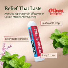 Olbas Inhaler natural oil blend close-up highlighting the pure essential oils.