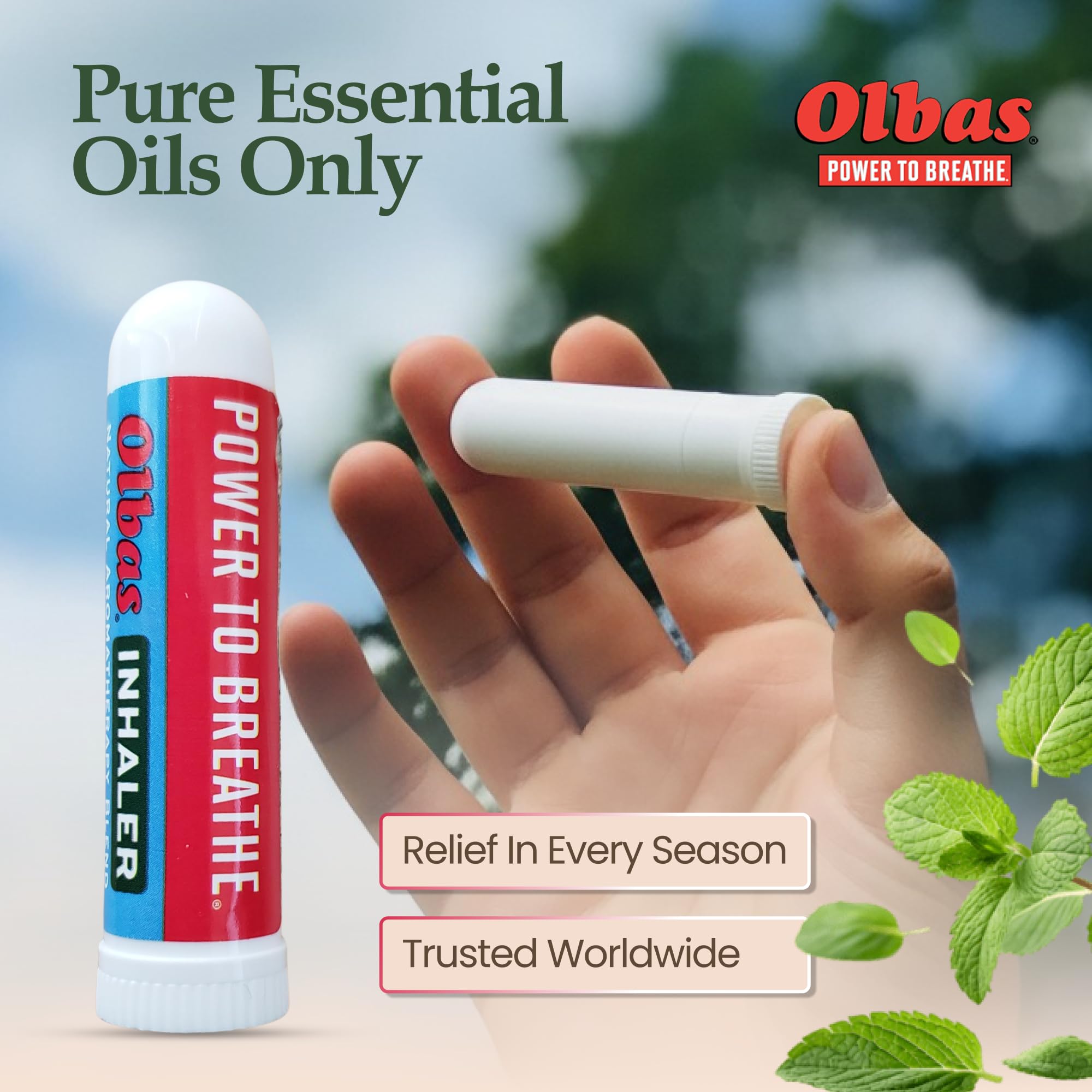 Olbas Inhaler on the go breathing aid for travel and daily routines.