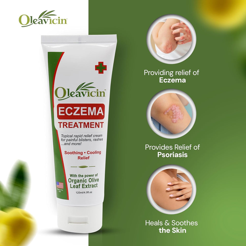 Oleavicin steroid-free formula label focus, suitable for sensitive skin.