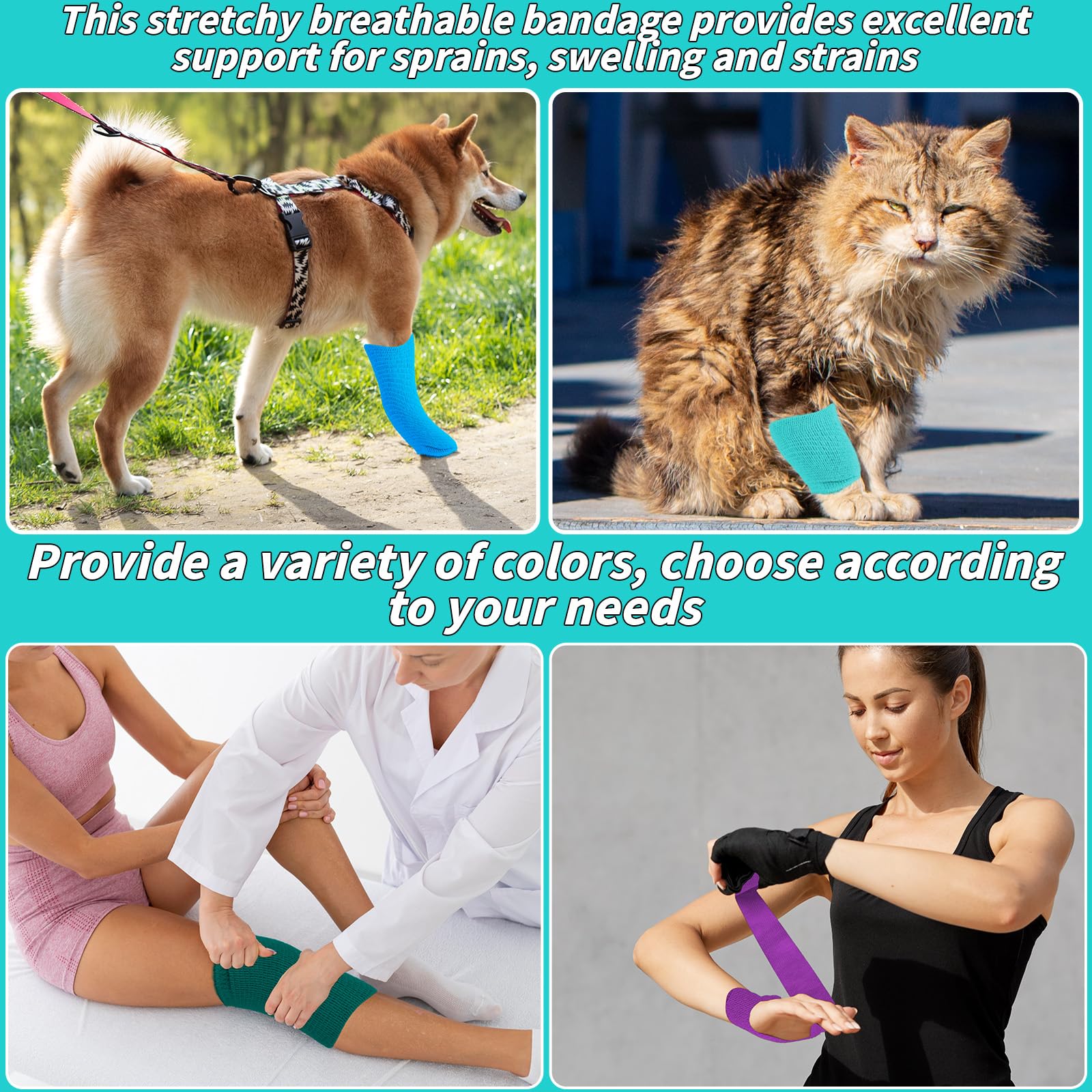 Oleitodh 2-inch wide bandage wrap provides strong support