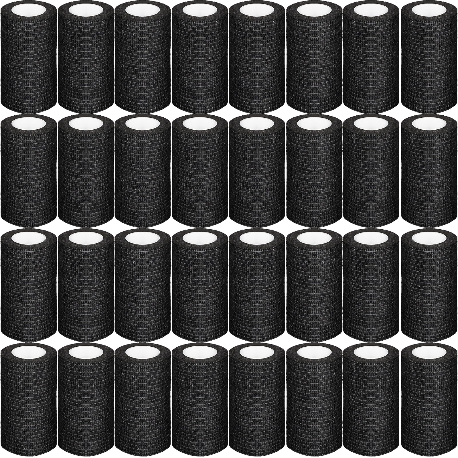 Oleitodh bandage wrap 4in black roll, 5yds, bulk pack for athletic support and stability