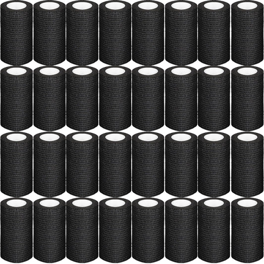 Oleitodh bandage wrap 4in black roll, 5yds, bulk pack for athletic support and stability