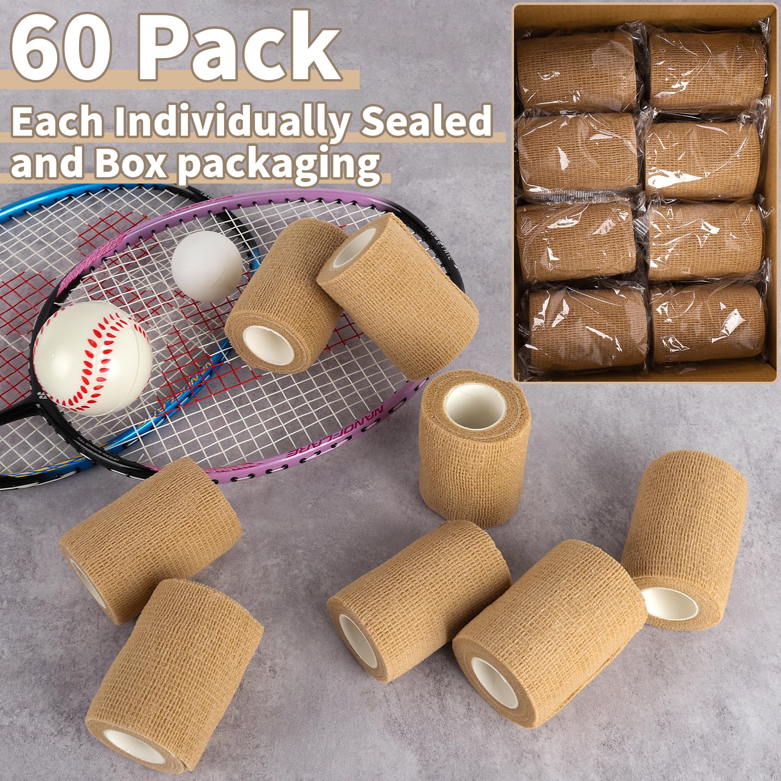 Oleitodh 3-inch cohesive wrap extended to 5 yards for quick application.