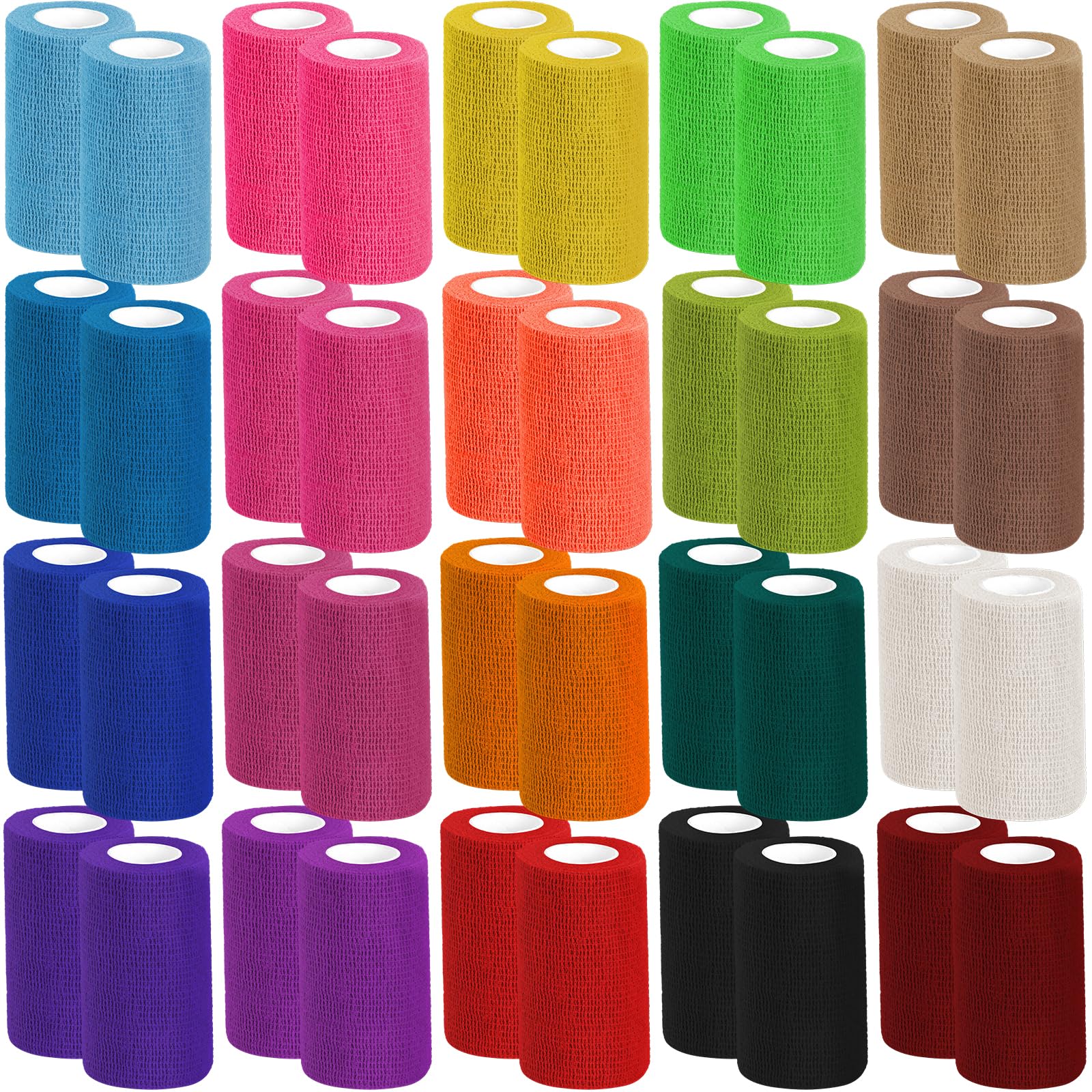 Oleitodh colorful bandage wrap on a 4in roll for secure self-adhesion during activity.