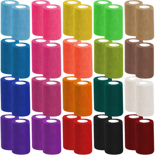 Oleitodh colorful bandage wrap on a 4in roll for secure self-adhesion during activity.