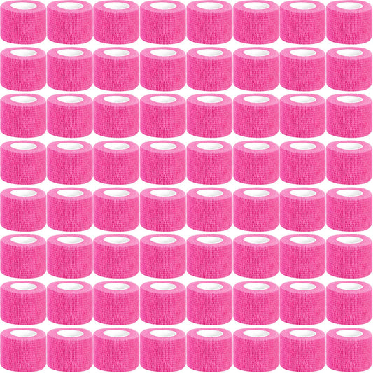 Oleitodh pink self-adherent bandage wrap bulk pack keeps wraps securely in place.