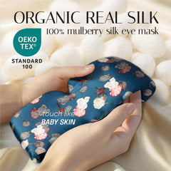 OLESILK mulberry silk eye mask close-up highlights smooth skin-friendly fabric
