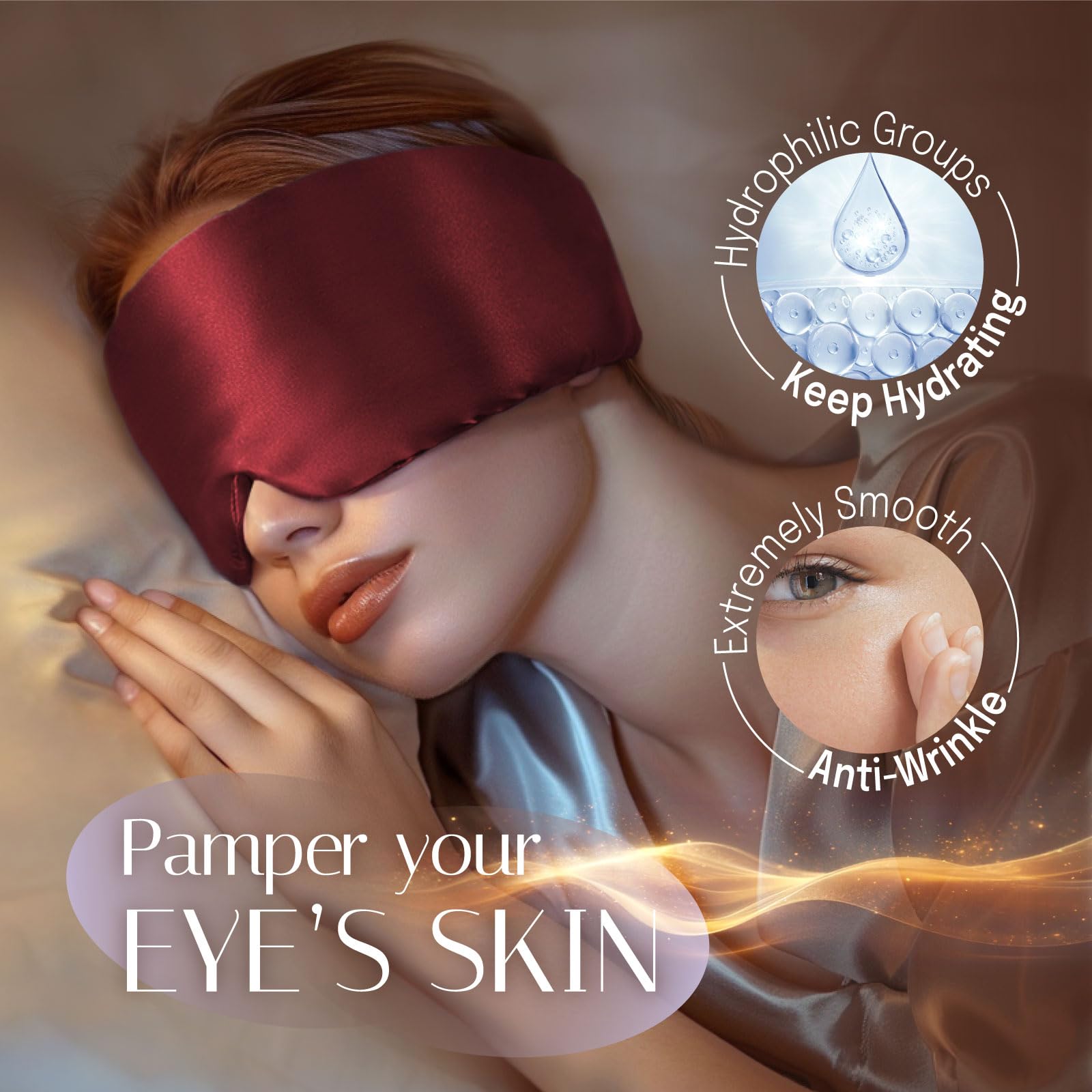 OLESILK 100% Mulberry Silk sleep mask supports gentle eye care and moisture retention.