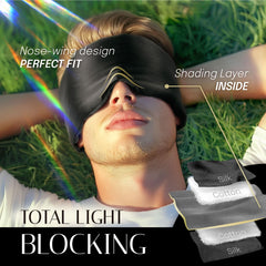 OLESILK Silk Sleep Mask featuring lightweight padding distributes gentle pressure evenly.