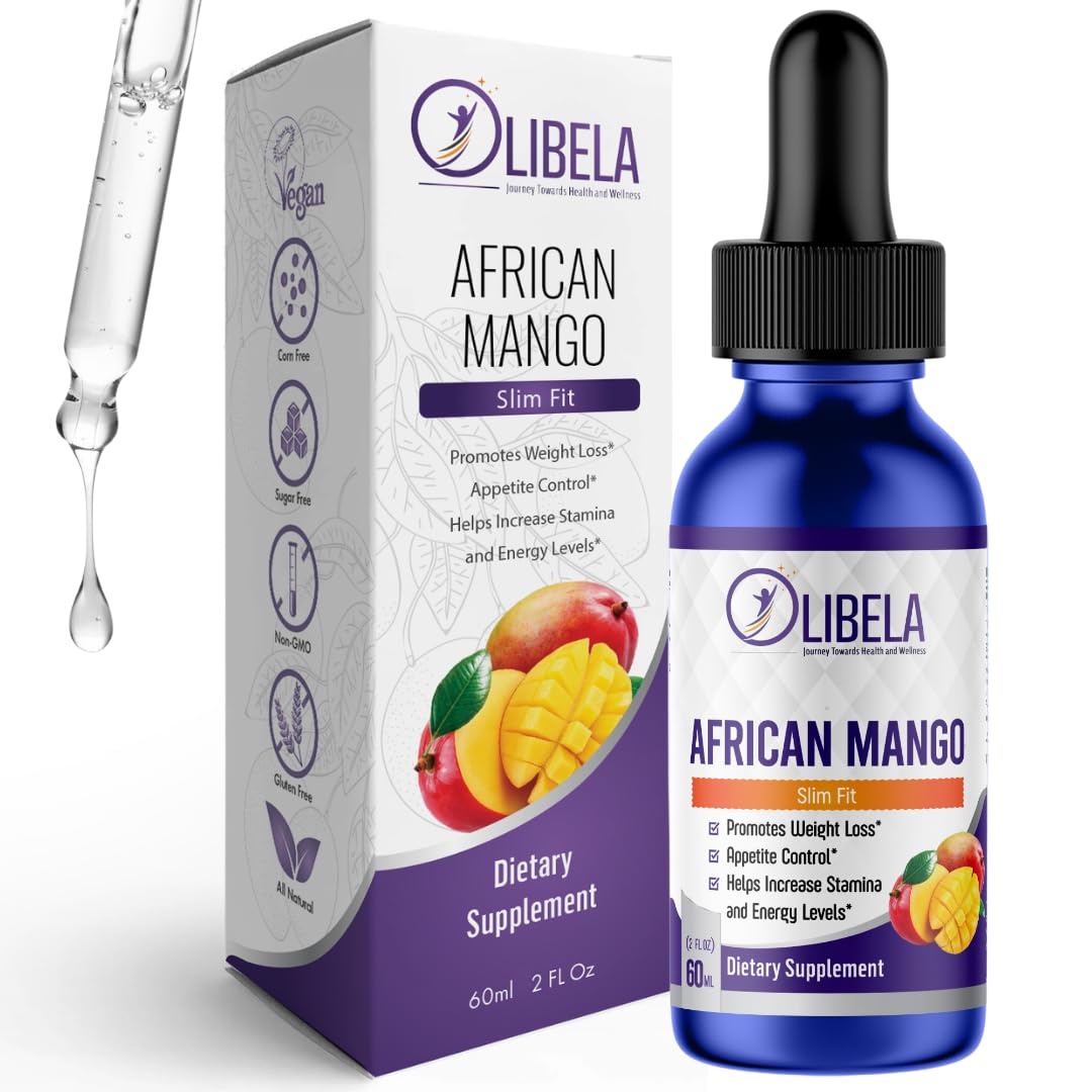 OLIBELA African Mango Liquid Drops bottle for convenient daily use.