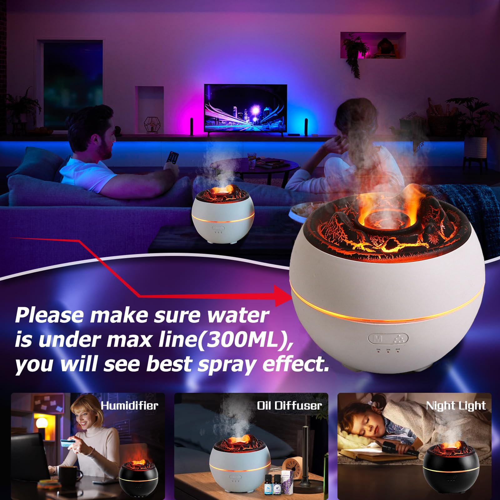 OLINLIFE Diffuser with auto-off and BPA-free materials for safe use