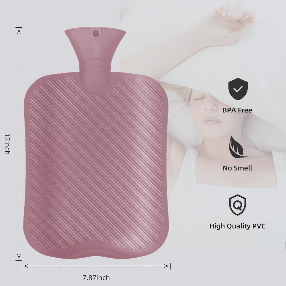 OliviaLiving hot water bottle anti-spurt lip preventing splashes during filling.