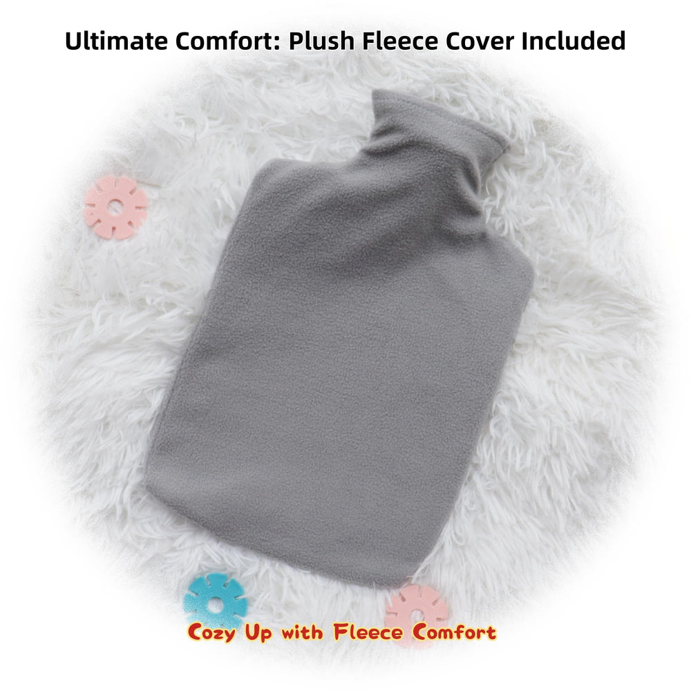 OliviaLiving hot water bottle with grid texture improves grip and handling.