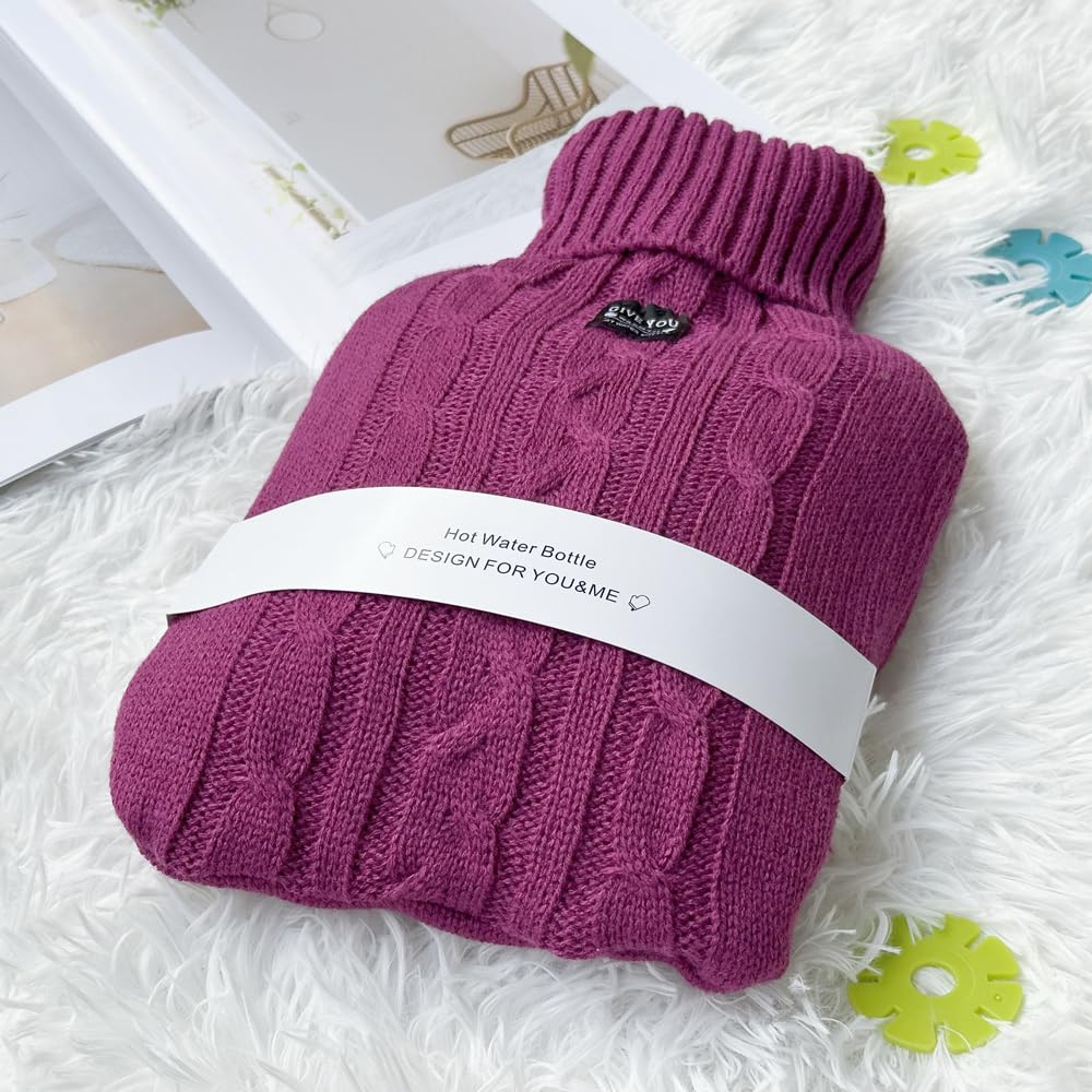 OliviaLiving hot water bottle with wide mouth for easy filling.