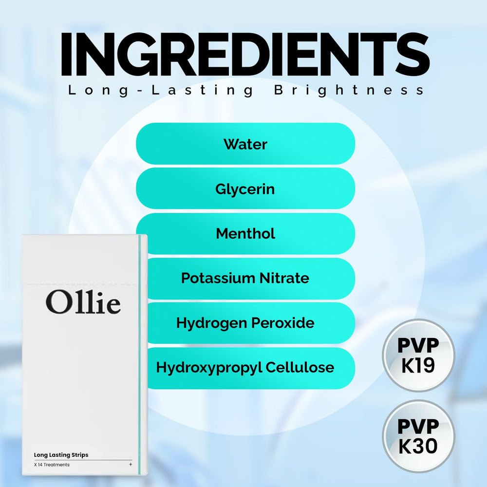 Ollie packaging outer box showcases convenient, ready-to-use whitening system.