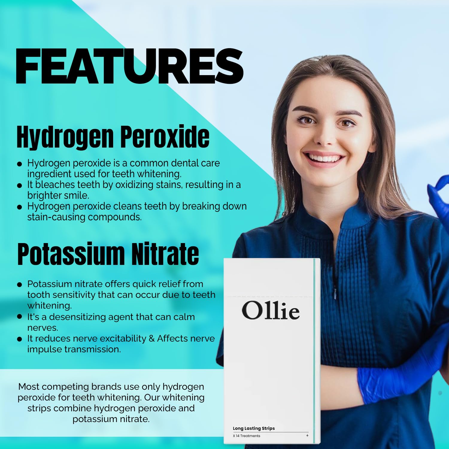 Ollie sonic brush and toothpaste pairing complements whitening routine for sustained brightness.