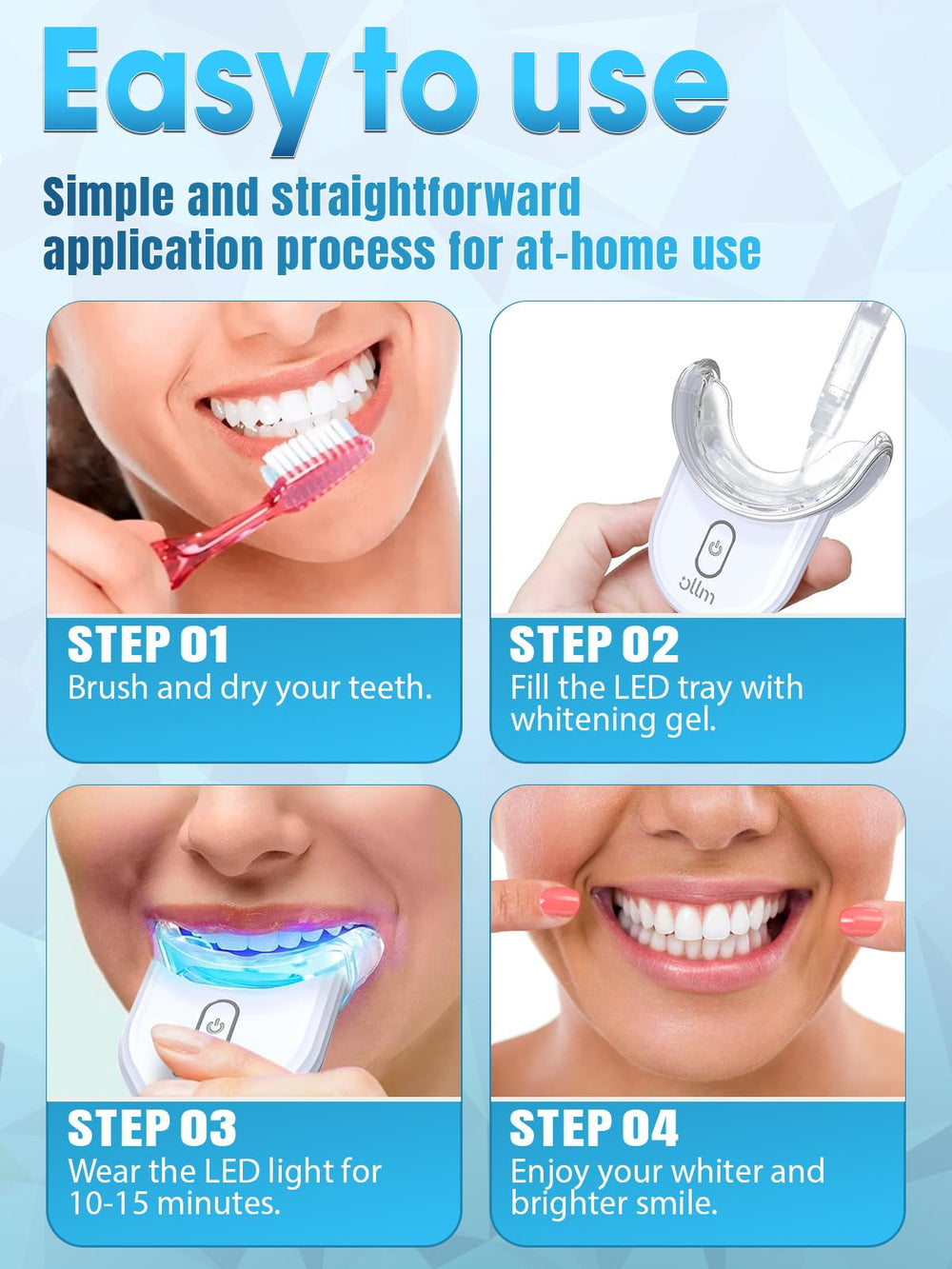 OLLM Portable wireless whitening device for on-the-go use