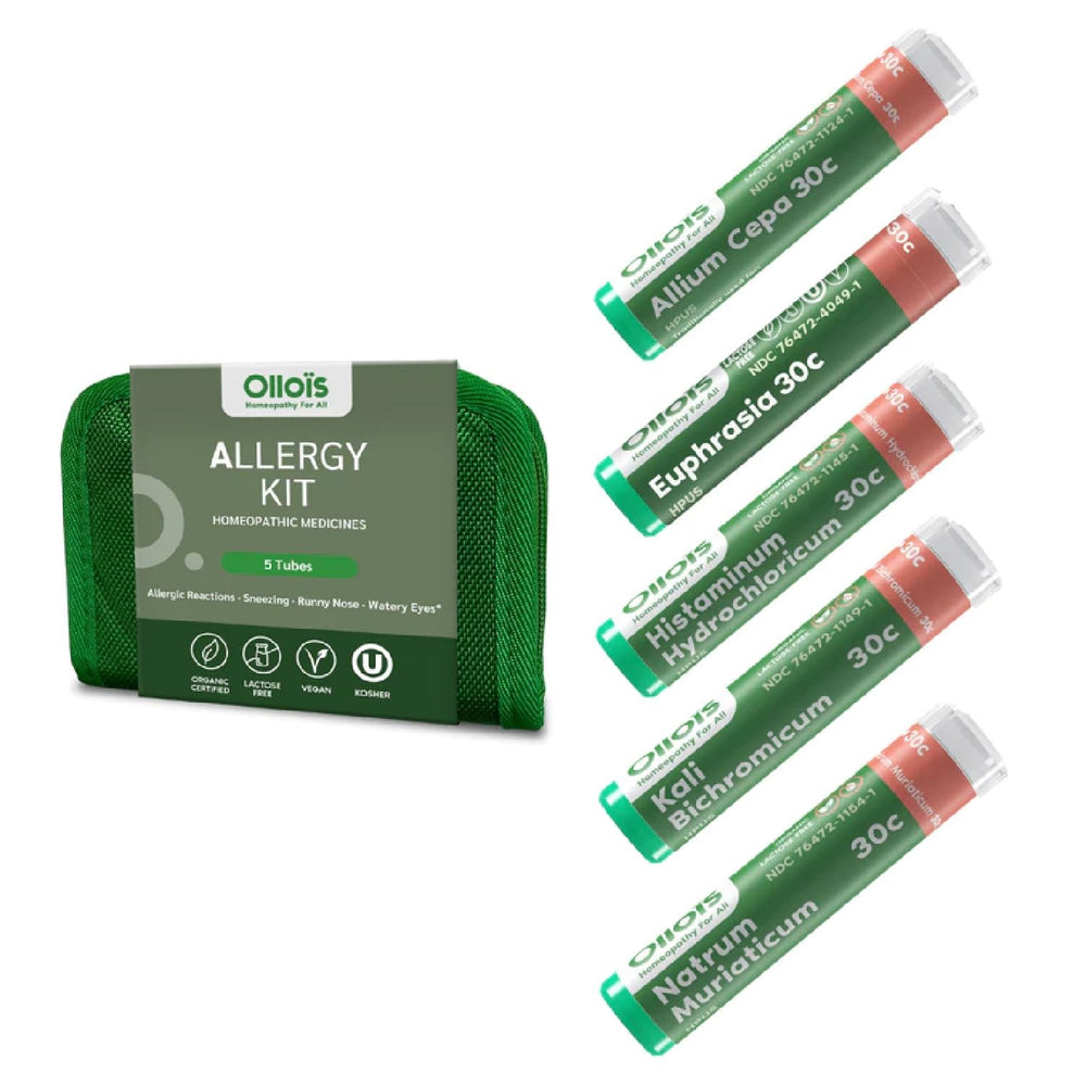 OLLOIS Allergy Kit with five tubes in a case for travel-ready relief