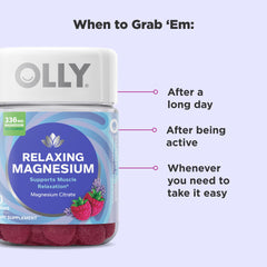 OLLY Relaxing Magnesium Gummies 30-day supply bottle ready for routine