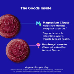 OLLY Relaxing Magnesium Gummies Raspberry Lavender flavor close-up