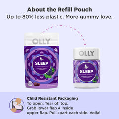 OLLY Sleep Gummies mint hint closeup capturing fresh aftertaste