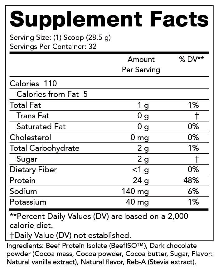 Kitchen counter with Olympian Labs Beef Protein Isolate ready to mix