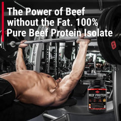 Chilled chocolate shake made with Olympian Labs Beef Protein Isolate