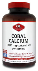 Olympian Labs Coral Calcium bottle highlighting 1000 mg per serving for bone and joint support
