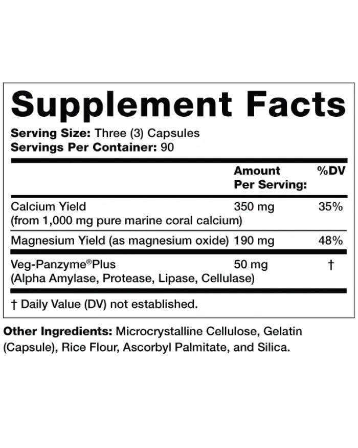 Olympian Labs Coral Calcium capsules showing marine calcium supplement for muscle and joint health