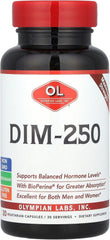 Olympian Labs DIM 250mg bottle ready for daily supplement routine.