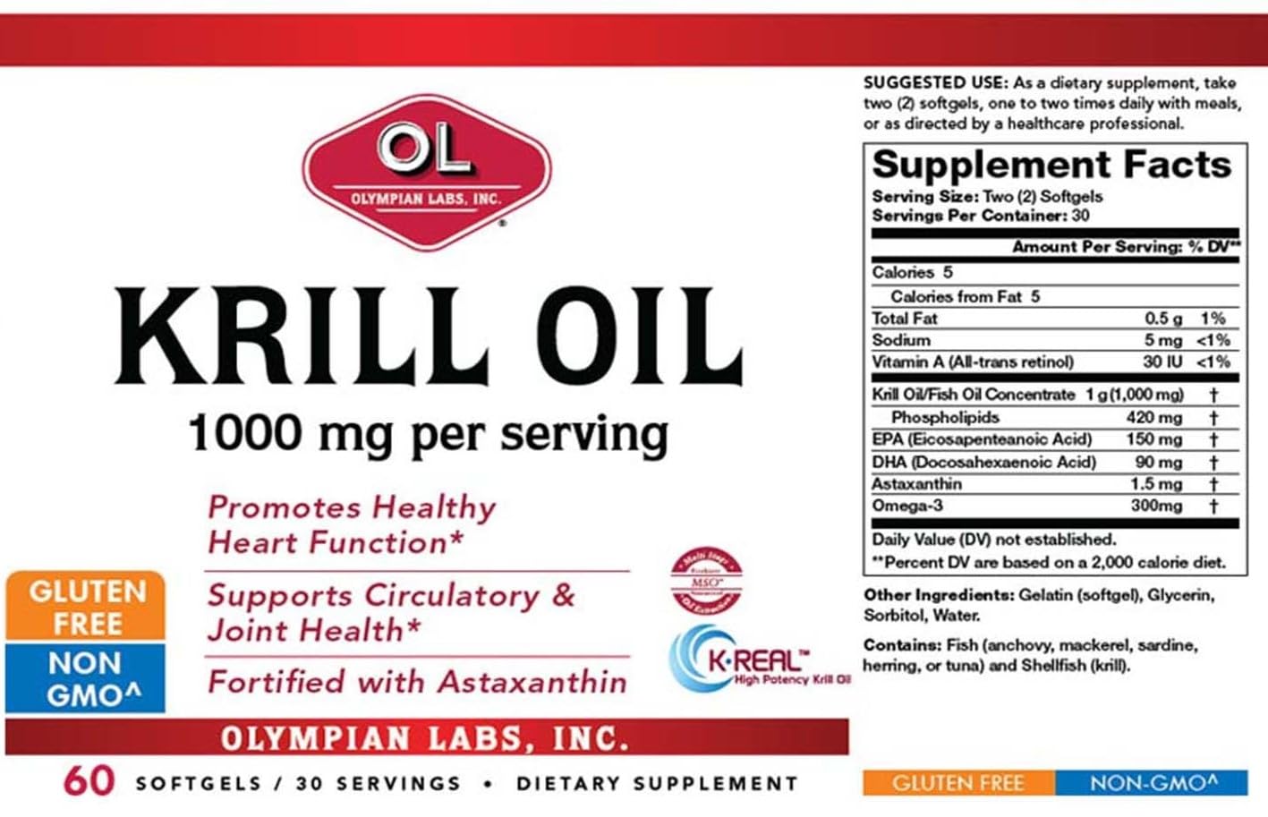 Olympian Labs Krill Oil visual emphasizing phospholipids for better absorption.