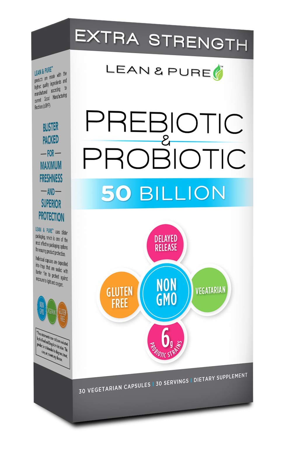 Olympian Labs Lean & Pure delayed-release bottle with 50B CFU probiotics