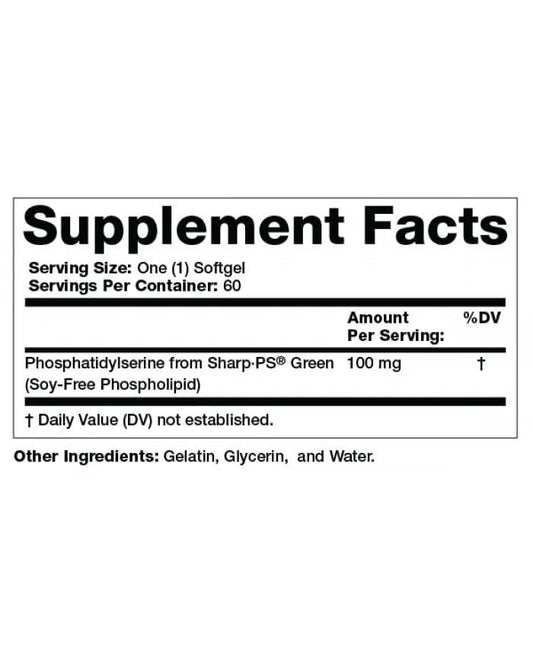 Olympian Labs Phosphatidylserine Complex softgels promoting memory and focus.