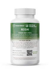 OM Mushroom Reishi capsules USA facility sign in the background