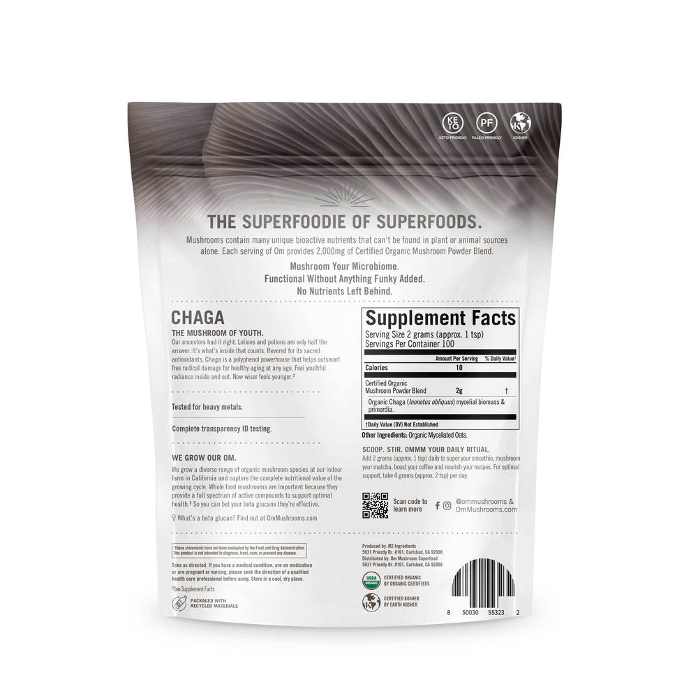 OM Mushroom Superfood Chaga powder kitchen use scene