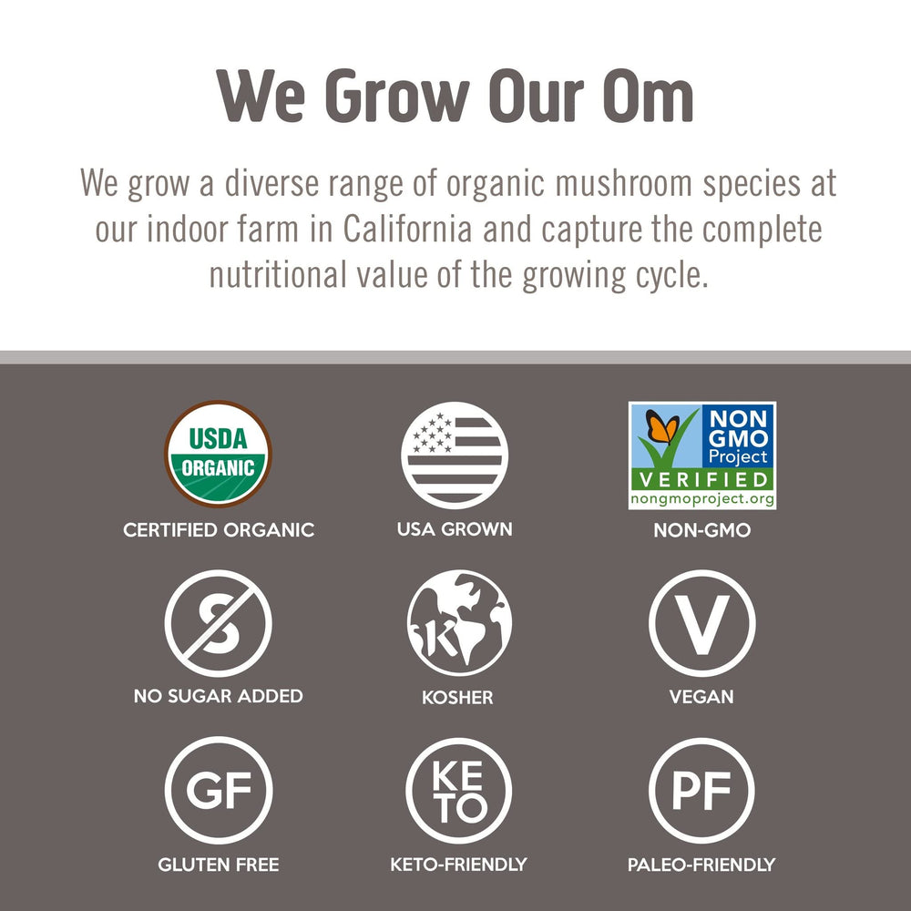 OM Mushroom Superfood Chaga powder sauce image for soups and meals