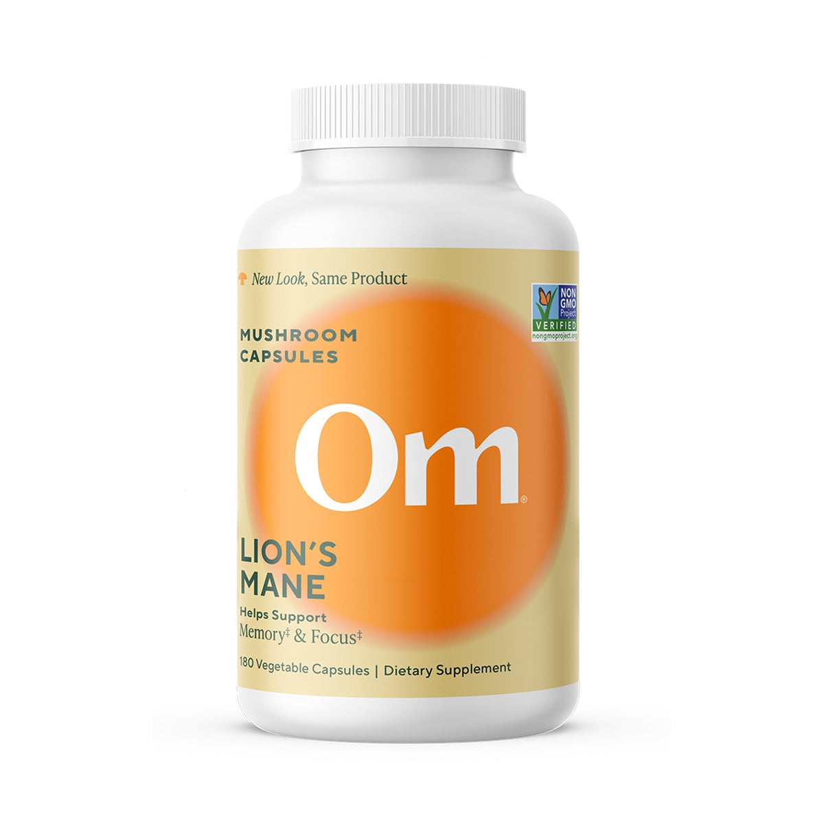 OM Mushroom Superfood Lions Mane capsules for daily cognitive support.