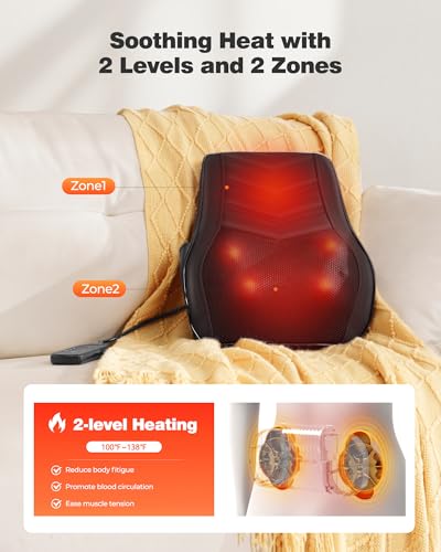 OMASSA neck and shoulder massager with intensity controls for personalized comfort.