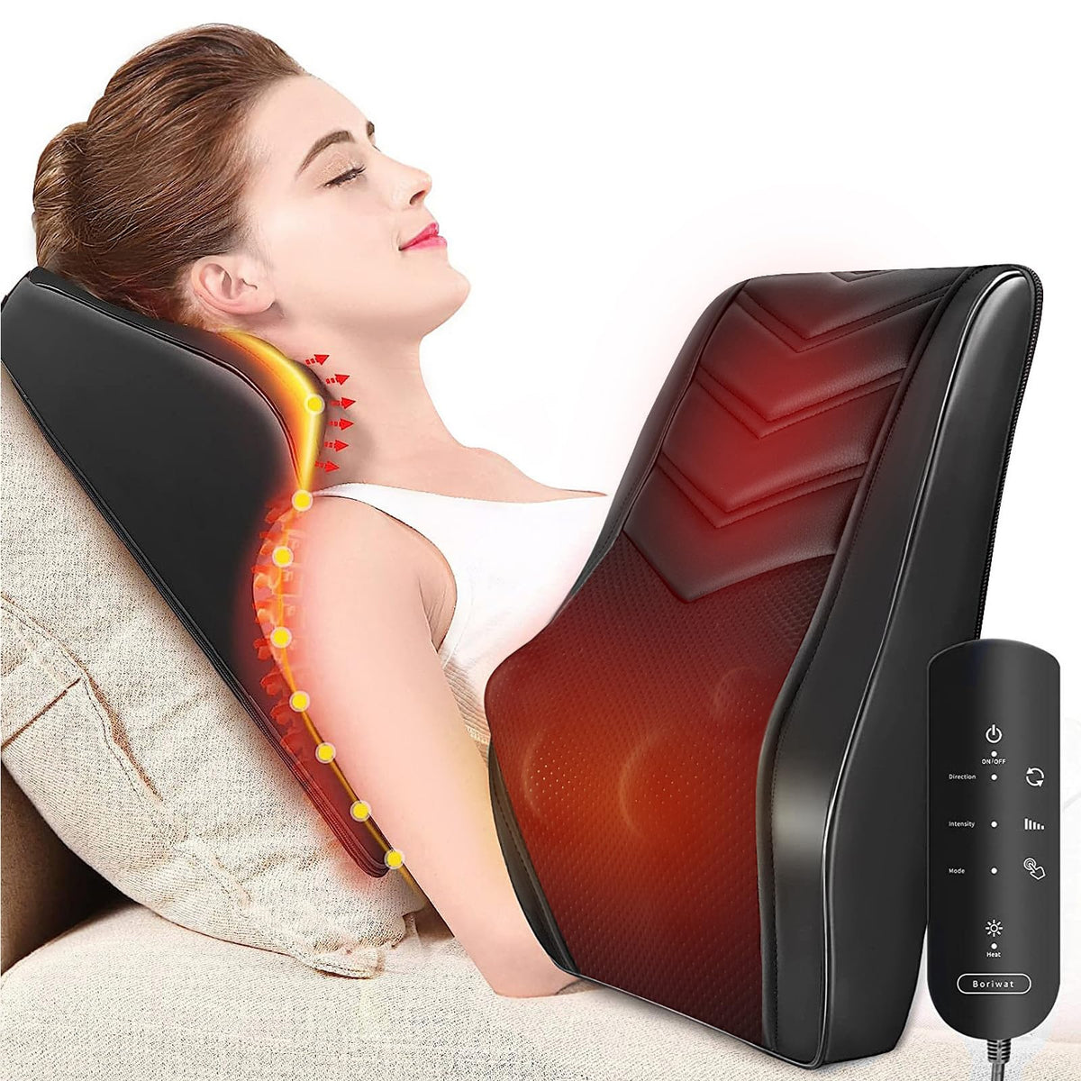 OMASSA Shiatsu neck massager with heat provides targeted relief at home.
