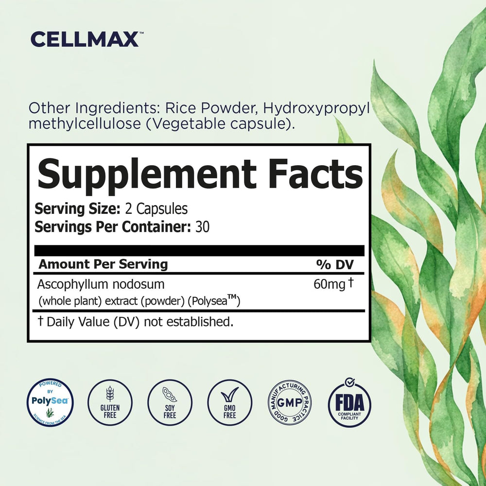 Sustainably sourced ingredients graphic for Omax3 Cellmax.