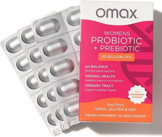 Omax3 probiotic capsules offer convenient daily intake with 20B CFU and six strains