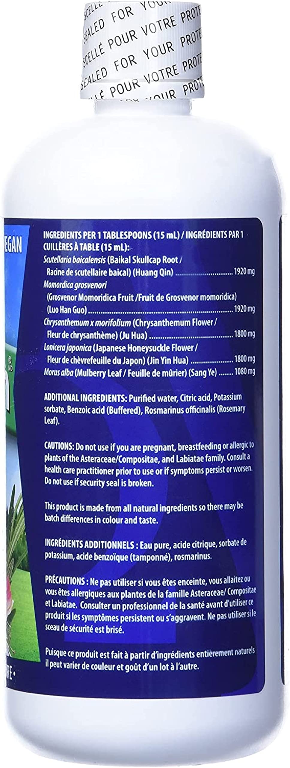 Omega Alpha Lung Flush bottle pour demonstrates measured dosage for convenience.