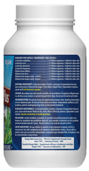 Omega Alpha Ultra Probiotic Plus bottle label highlights freeze-dried capsules for travel-friendly use.