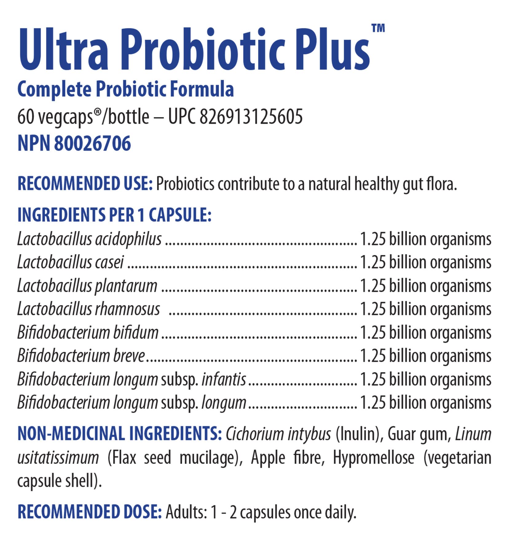 Omega Alpha Ultra Probiotic Plus packaging notes gluten-free formula and allergen considerations.