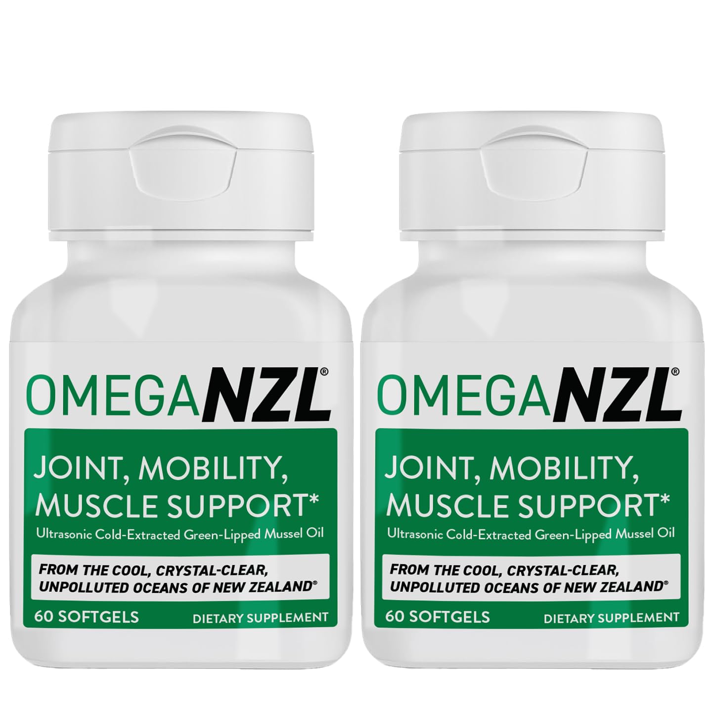 OMEGANZL Original Omega-3 Joint Support bottle with green-lipped mussel oil for joint comfort.