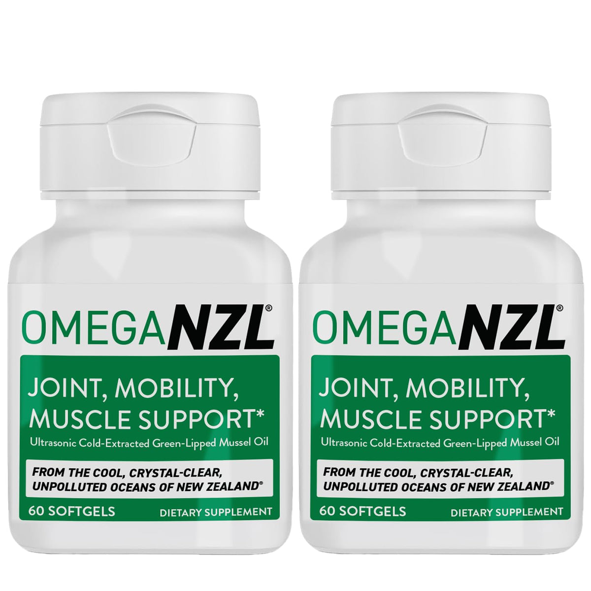 OMEGANZL Original Omega-3 Joint Support bottle with green-lipped mussel oil for joint comfort.