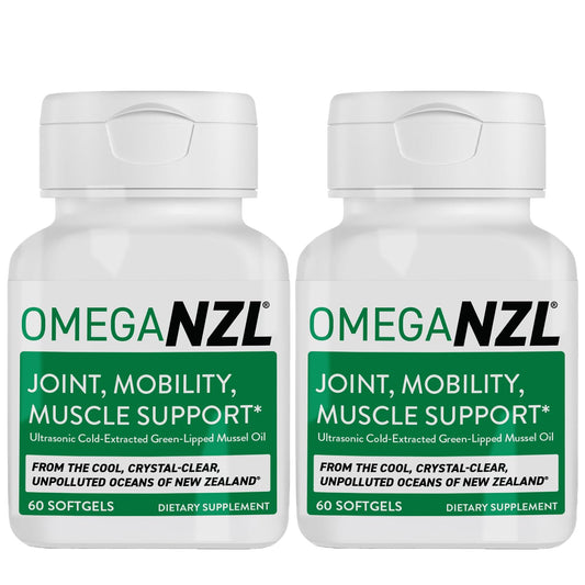 OMEGANZL Original Omega-3 Joint Support bottle with green-lipped mussel oil for joint comfort.